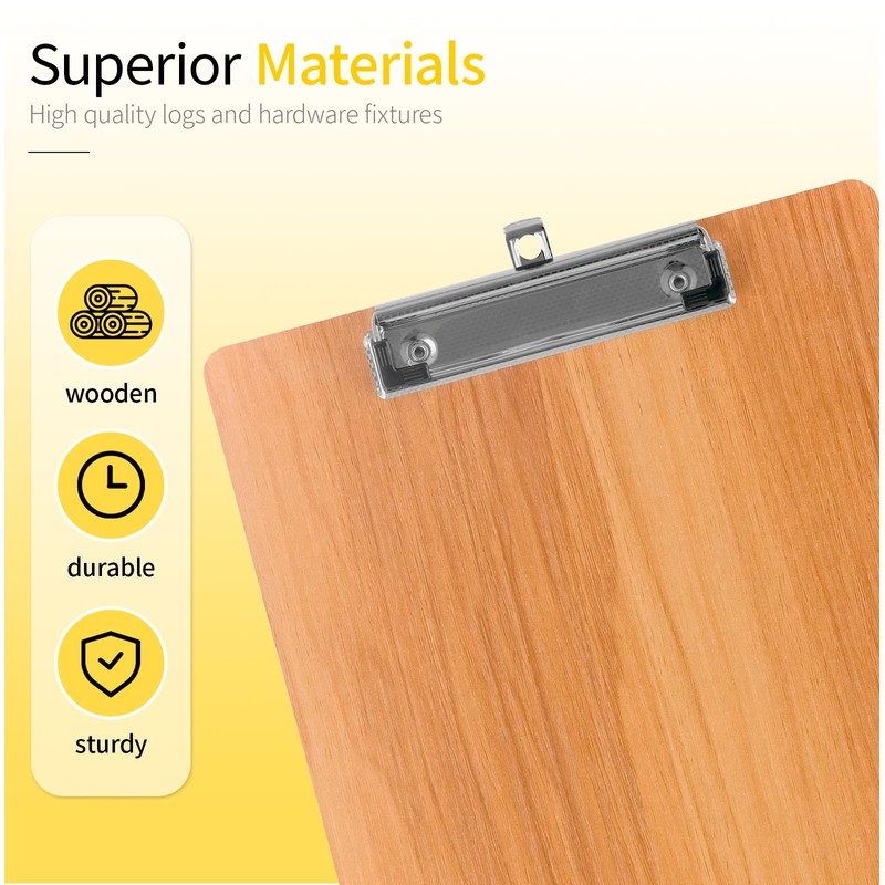 WORPSON Wood-Grain Lap Board Clipboard, for Letter & A4 Size