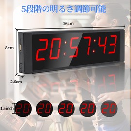 YZ Gym Timer, Gym Clock with Start/Stop Button, Interval Timer for Workout, 12/24H Digital Timer Stop Clock, Portable Stopwatch Countdown Clock with Remote, Fitness Training Timer for Home Gym