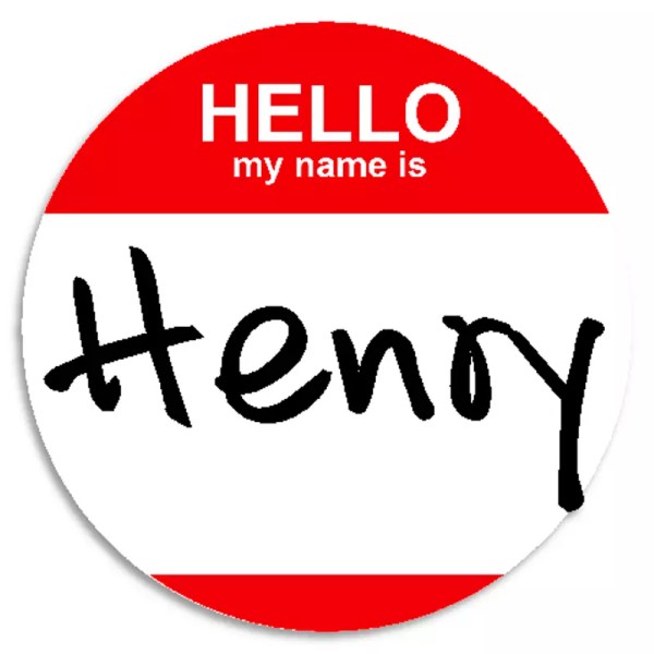 Kiwi Gifts Hello My Name Is Henry - 100 Pack
