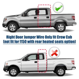 Rear Right Door Jumper Wire Assembly Compatible with 2009-2014 Ford F-150 Crew Cab Passenger Side Door Jumper Harness Replace for 9L3Z-14630-CAA