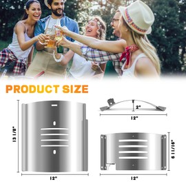 Flame Broiler Kit for PB150PPS Portable Pellet Grill,Pitboss Heat Diffuser Replacement Parts for Pit Boss 10697 Table Top Wood Grill with Temperature Control,Includes Main Plate and Slide Cover