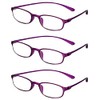Calabria 718 Flexie Oval Reading Glasses +4.50 Violet (3pack) Men/Women