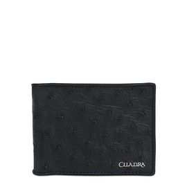 Cuadra Billetera Para Caballero En Piel Genuina de Avestruz Negro BC007A1