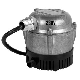 Little Giant 1-YS 230 Volt, 1/150 HP, 205 GPH, Cast Aluminum Submersible Parts Washer Pump for Unheated Stoddard Solvent or Deodorized Kerosene with 6-Ft. Power Cord (Plug-less), Grey, 501036