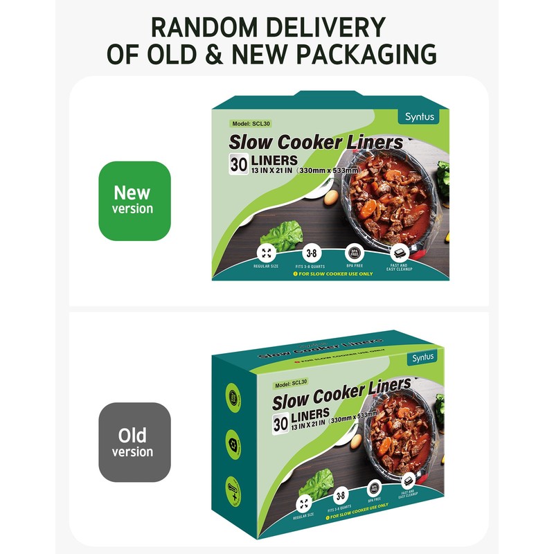Syntus Slow Cooker Liners, 30 Count Cooking Bags Large Size