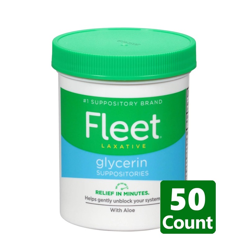 Fleet Glycerin Suppositories, 50 Suppositories (1-Pack)