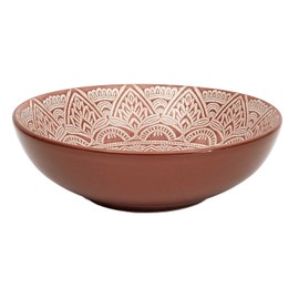 HOME DECO FACTORY, KA0460, Red Terracotta Deep Plate 185 cm - Elegant, Durable and Versatile Design for Soups, Pastas and Salads, Easy to Maintain, Ideal for All Occasions