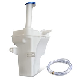 HY1288103 Factory Style Car Windshield Washer Reservoir Tank - Reservoir Cap | Washer Fluid Pump - Compatible with Elantra Coupe 13-14, White