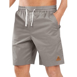 NORTHYARD Men's Casual Shorts-Cotton 9" Golf Work Summer Beach Hiking Shorts with Pockets Stone XL