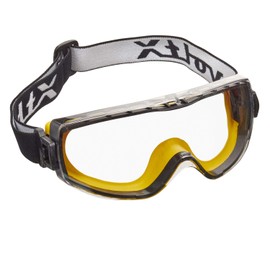 voltX DEFENDER COMPACT indirect ventilated Safety Goggles, CLEAR lens with snug fitting seal and buckle adjustable headband, CE EN166B, EN170 Certified, Anti fog & Anti Scratch coated UV400 lens.