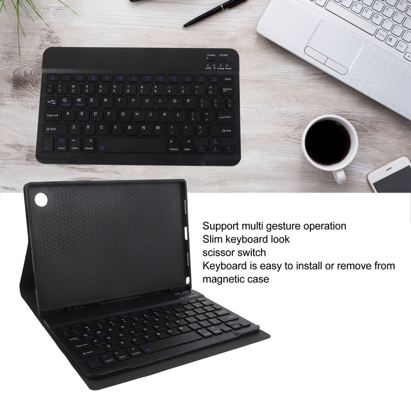 Tablet Keyboard Case Magnetic Black Detachable Trackpad TPU Case with