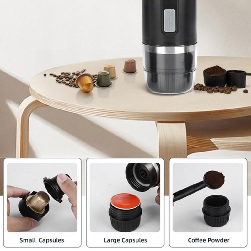 Portable Coffee Maker 15bar ABS Capsules Ground Coffee Extraction Electric