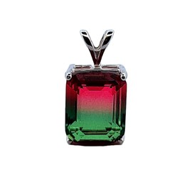 3.3ct Watermelon Tourmaline Sterling Silver Necklace