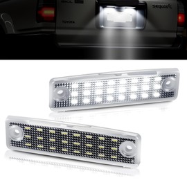 D-Lumina LED License Plate Light Tag Lamp Assembly Compatible with Toyo-ta 4Runner 1996-2024 ＆ Sequoia 2008-2022, Powered by 24-SMD 6000K White License Plate Lamp, Pack of 2