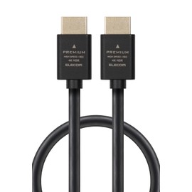 エレコム HDMI ケーブル 1m <Ver2.0> プレミアム 4K2K(60Hz) 【Premium HDMI(R) Cable規格認証済み】 18Gbps テレビ・パソコン・ゲーム機などに eARC 黒 ECDH-HDP10BK