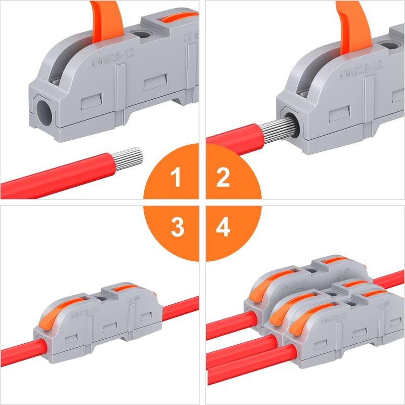 RVBOATPAT 60 PCS Wire Connectors Kit, 1 to 1 Inline