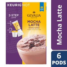 Gevalia Frothy 2-Step Mocha Latte Espresso Keurig K-Cup® Coffee Pods & Froth Packets Kit (6 ct Box)