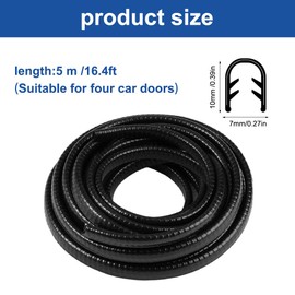 5 M Kantenschutz Gummi für Bleche Metall Keder, U-Form Autotüe Kantenschutz Ohne Selbstklebend,Kantenschutzprofil Schwarz Auto Türen, Kederprofil Kein Klebe für Limousinen, LKW, SUV, ATV, UTV