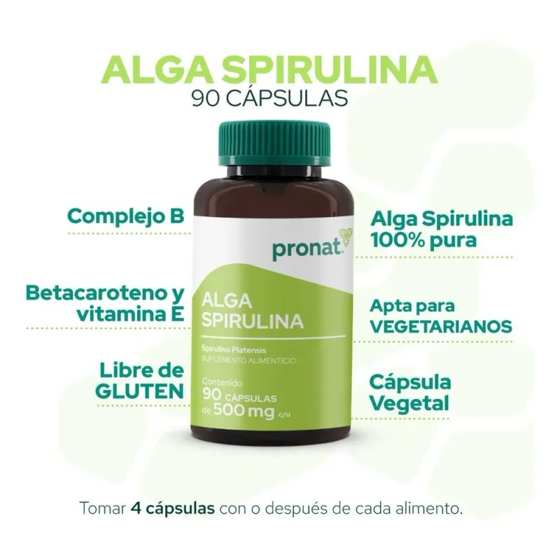 Suplemento Alga Spirulina (90 Caps) - Pronat