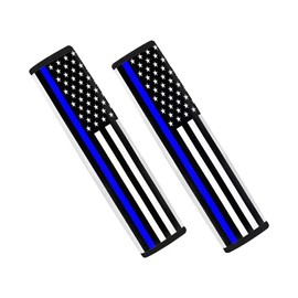Xalvoria 2-Pack USA Flag Thin Blue Line Seat Belt Pads for Cars SUVs Trucks