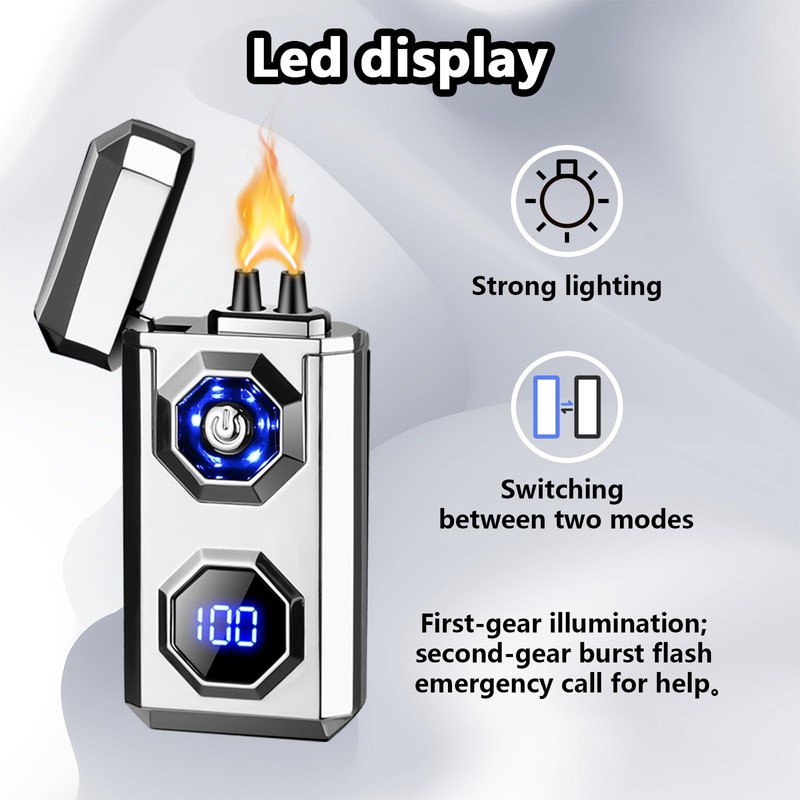 TIKIUKI Electric Lighter,Type-C Arc Lighters Rechargeable,Windproof Lighter,Plasma Lighters Rechargeable with