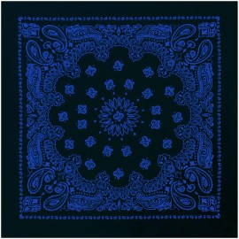 Rothco Trainmen Bandana - Black With Blue Trainmen Paisley Design 22" Bandana