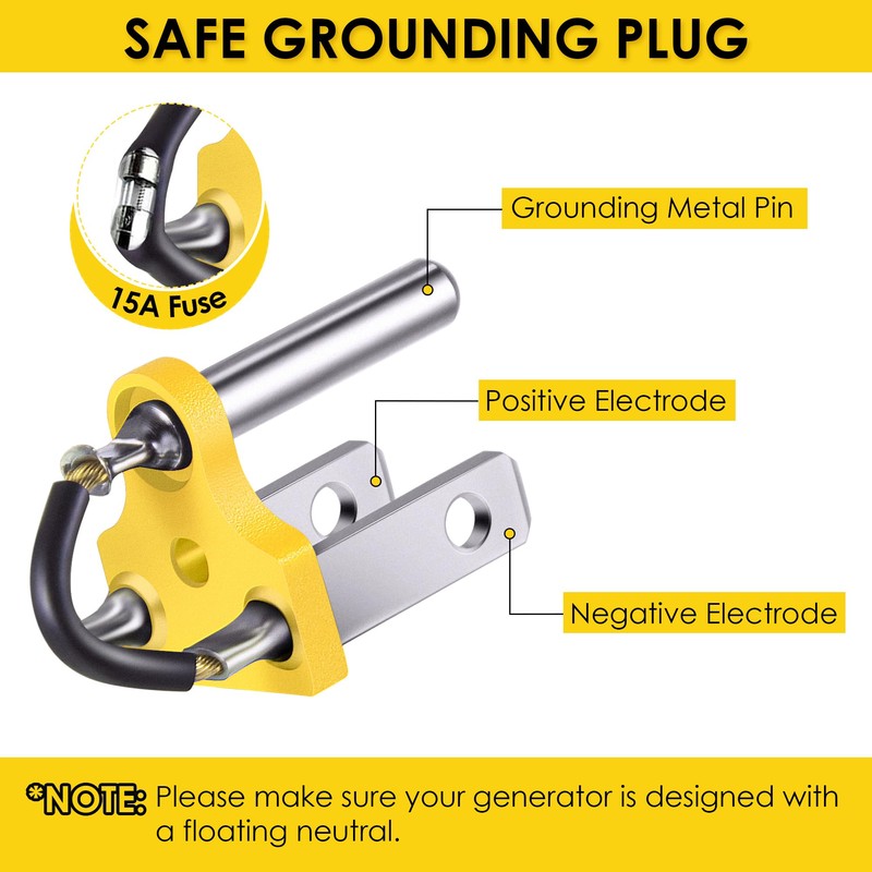 Dreyoo Neutral Ground Bonding Plug for Portable Inverter Generator, Grounding