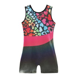 Cucudy Gymnastics Leotards for Girls Dancewear - Sleeveless Gradient Color Diamond Leotard Dancing Ballet Gymnastics Athletic Leotard Gift for 5-12 Years Girls