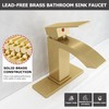 EZANDA Brass Waterfall Bathroom Faucet with Extra Large Rectangular Spout,