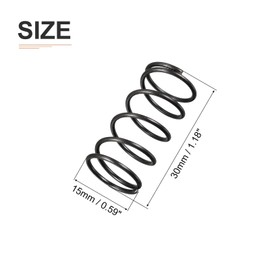 DTGN 1.2x15x30mm(DxODxL) Compression Spring - 20Pack - Good for Machinery - Spring Steel Extension Spring - Black