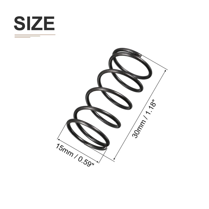 DTGN 1.2x15x30mm(DxODxL) Compression Spring - 20Pack - Good for Machinery