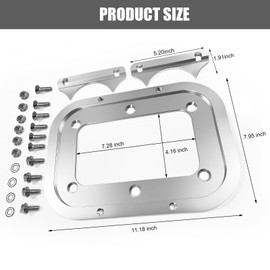 JMSMSH Universal Aluminum Battery Pallet Kit, Trunk Battery Hold Down Bracket Use For Optima Batteries Tray Blue Yellow Red Top