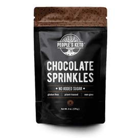 Keto Sprinkles, 6 oz. Larger Value Size, Dye Free, Non-GMO, Plant-Based, Vegan, Gluten Free, All Natural, No Artificial Coloring, Sugar Free Sprinkles, 1g Net Carb (Chocolate, Single Package)