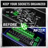 Magnetic Socket Organizer Holder Tool: 8PCS Set includes 2PCS 1/4",