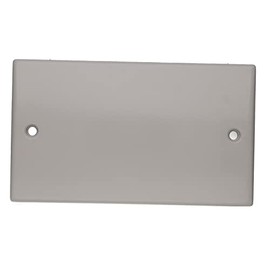 kenable 2 Gang Blanking Plate Cover Curved Edge Rounded Faceplate White [Double Blank Plate Cover]