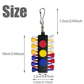 SIAOBIULYG Golf Tee Holder with 12 Plastic Golf Tees 3 Golf Ball Marker Multicolour Golf Practicing Tees Golf Accessory for Indoor Outdoor Golf Training