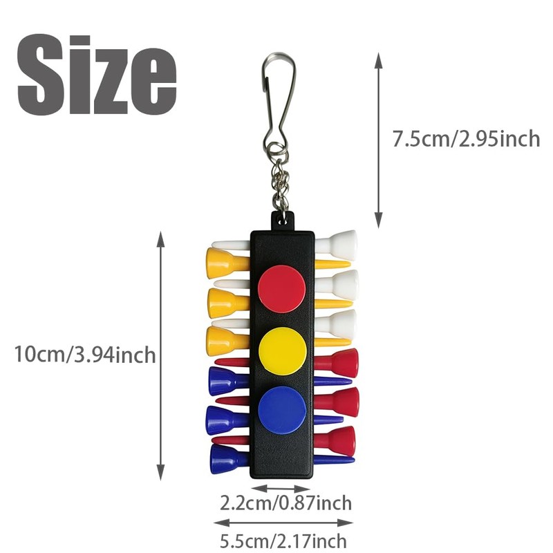 SIAOBIULYG Golf Tee Holder with 12 Plastic Golf Tees 3
