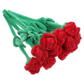 DECHOUS 12Pcs Plush Rose Flower: Stuffed Plush Flower Bouquet with Bendable Stems - 12 Inch Soft Bendy Red Rose Bouquet for Mother's Day Birthdays Graduation Girl Wife