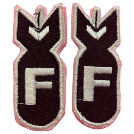 MIG Atlanta F Bomb Morale Parches - Juego de 2 parches bordados de gancho y bucle (2 x 1 pulgada)