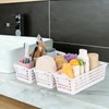 Jandson 6-Pack Plastic Slim Storag Basket, Small Organizer Bins, White
