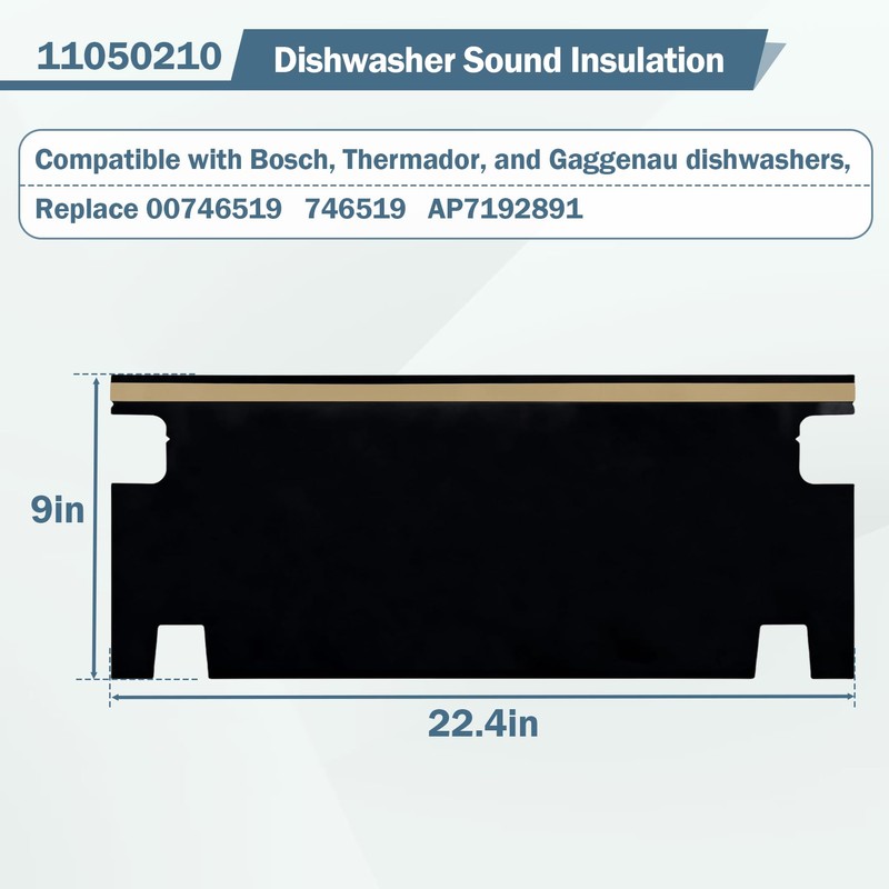 11050210 Dishwasher Sound Insulation Compatible with Bosch Thermador