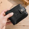 Leather Bifold Zipper Wallet for Men Travel Purse Pouch Gift