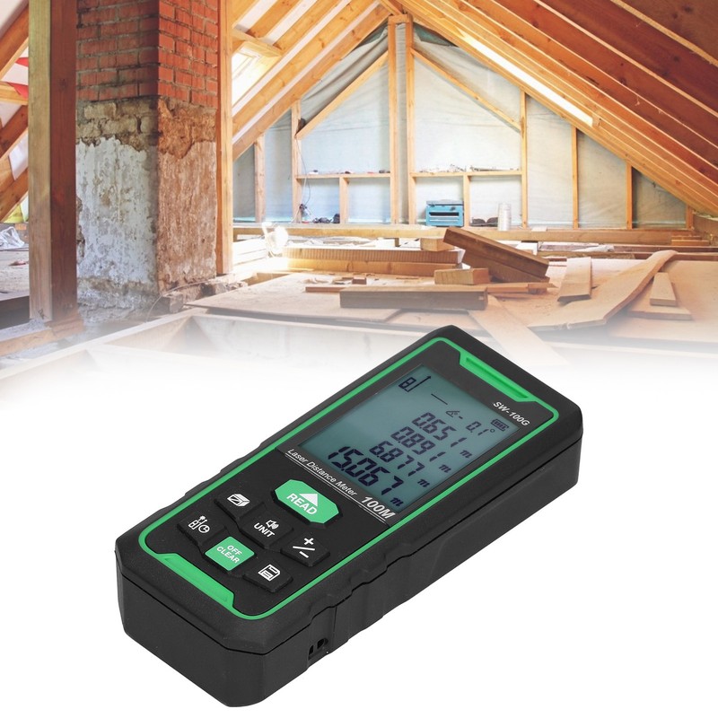 SW‑100G Green Light Rangefinder Handheld Universal Distance Meter for Indoor