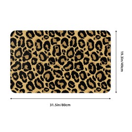 Jbofyee - Alfombra de baño con textura de leopardo café, antideslizante, suave, de microfibra, lavable, alfombra de entrada, decoración para tina, ducha, piso de 31.5 x 20 pulgadas