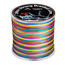 RUNCL Braided Fishing Line, 8 Strand Abrasion Resistant Fishing Line Braid, Super Durable, Smooth Casting, Zero Stretch, Smaller Diameter, Hi Vis, 328-1093 Yards, 12-100LB(12LB,328yds)