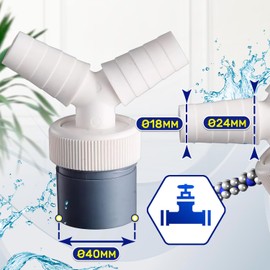 Monteral Washing Machine Drain Adapter and Double Connection Y-Distributor for Hose for Dishwasher with Inlet Diameter 18–24 mm and Outlet for Pipe 40 mm