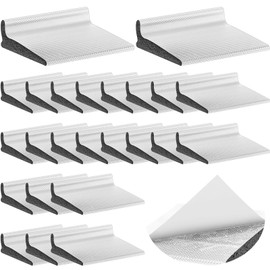 Pangda 25 Pcs Door Corner Seal, Self Adhesive Frame Door Corner Seals Raised Behind Weatherstripping for Noise Isolation and Weather Protection (Classic,White)