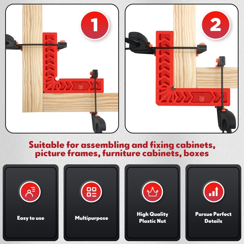 Relitec R Positioning Squares, 90 Degree Corner Clamp, Right Angle