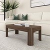Plank+Beam Small Modern Rounded Coffee Table, 40 Inch, Solid Wood
