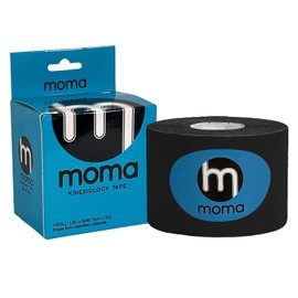 MOMA, Cinta Kinesiologica, Kinesio Tape, Cinta Kinesio, Neurovendaje, 5 metros x 5 cm (NEGRO)